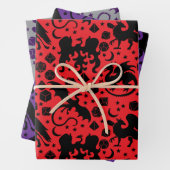 Cool Whimsical Dragon & Dice thema Paarse & Rood Inpakpapier Vel (In situ)