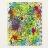 Cool Whimsical Line Art Ink Waterverf Splashes Planner (Achterkant)