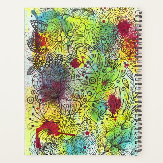 Cool Whimsical Line Art Ink Waterverf Splashes Planner