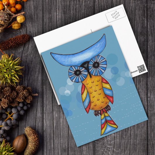Cool Whimsical Owl Briefkaart