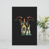 Cool Whippet Lover Dogs Retro T-Shirt Briefpapier (Staand voorkant)