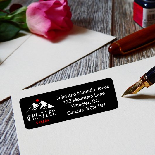 Cool Whistler Canada Mountains esdoornblad donker Etiket