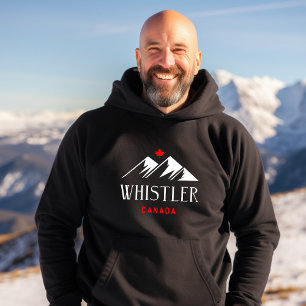 Cool Whistler Canada Mountains esdoornblad donker Hoodie