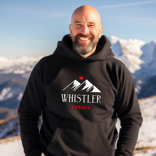 Cool Whistler Canada Mountains esdoornblad donker Hoodie