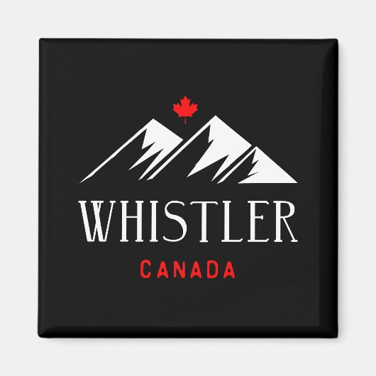 Cool Whistler Canada Mountains esdoornblad donker Magneet (Voorkant)