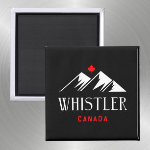 Cool Whistler Canada Mountains esdoornblad donker Magneet