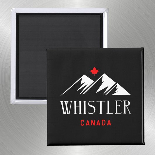 Cool Whistler Canada Mountains esdoornblad donker Magneet