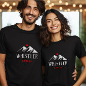 Cool Whistler Canada Mountains esdoornblad donker T-shirt