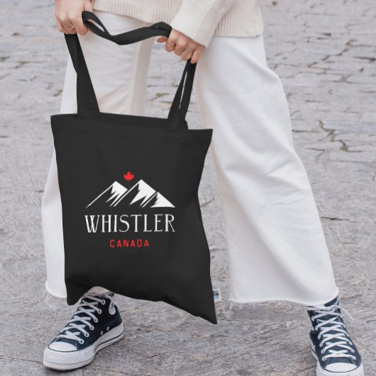 Cool Whistler Canada Mountains esdoornblad donker Tote Bag