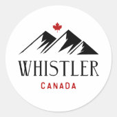Cool Whistler Canada Mountains esdoornblad Ronde Sticker (Voorkant)