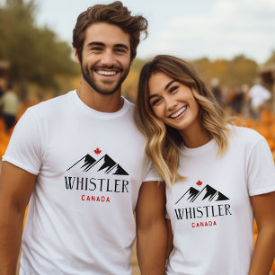Cool Whistler Canada Mountains esdoornblad T-shirt
