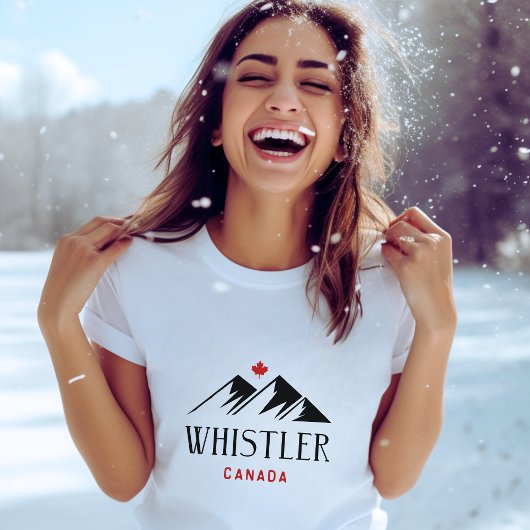 Cool Whistler Canada Mountains esdoornblad T-shirt