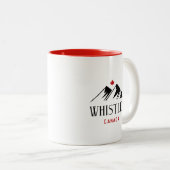 Cool Whistler Canada Mountains esdoornblad Tweekleurige Koffiemok (Voorkant rechts)