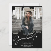 Cool white Black afstuderen afstuderen scriptfoto  Kaart (Voorkant)