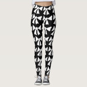 Cool White Bow Black Leggings (Voorkant)