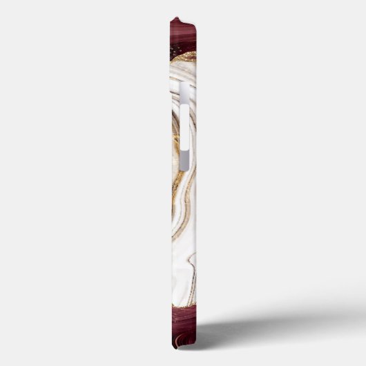 Cool White Brown Gold Burgundy Marble Texture Case-Mate iPhone Case (Achterkant / Links)