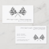 Cool White Checkered Flag Visitekaartje (Voorkant / Achterkant)
