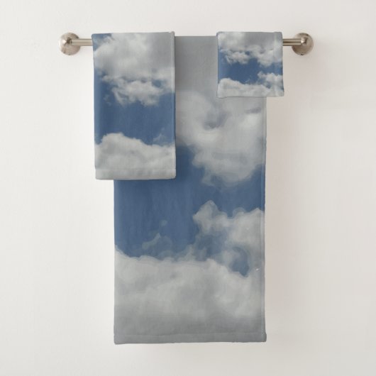 Cool White Clouds Photo Print Design Bad Handdoek (Insitu)