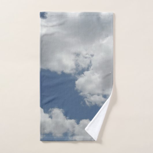 Cool White Clouds Photo Print Design Bad Handdoek (Handdoek)