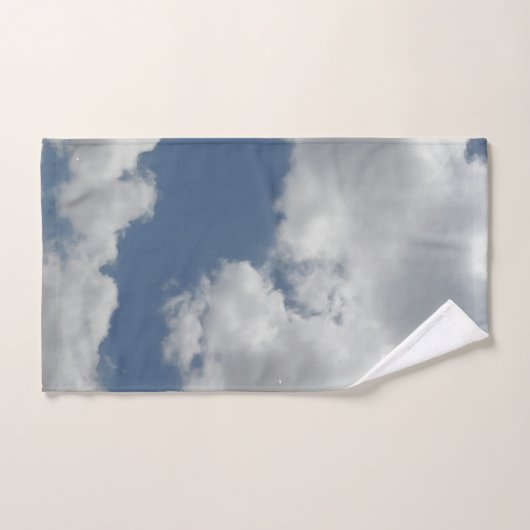 Cool White Clouds Photo Print Design Bad Handdoek (Handdoek)