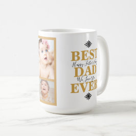 Cool White Gold Best Dad est Vaderdag Photo Koffiemok