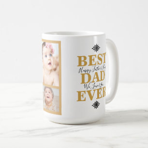 Cool White Gold Best Dad est Vaderdag Photo Koffiemok