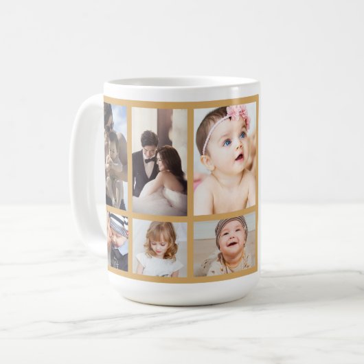 Cool White Gold Best Dad est Vaderdag Photo Koffiemok (Voorkant links)