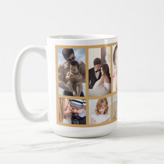 Cool White Gold Best Dad est Vaderdag Photo Koffiemok (Links)