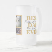 Cool White Gold Best Dad est Vaderdag Photo Matglas Bierpul (Voorkant rechts)