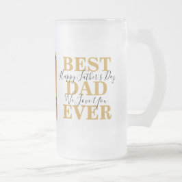 Cool White Gold Best Dad est Vaderdag Photo Matglas Bierpul