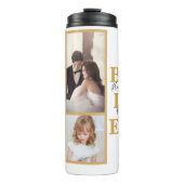 Cool White Gold Best Dad est Vaderdag Photo Thermosbeker (Voorkant)