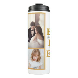 Cool White Gold Best Dad est Vaderdag Photo Thermosbeker