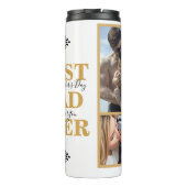 Cool White Gold Best Dad est Vaderdag Photo Thermosbeker (Achterkant)