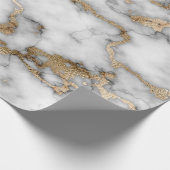 Cool White Gold Marble Texture Cadeaupapier (Hoek)