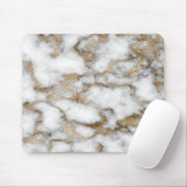 Cool White Gold Marble Texture Muismat (Met muis)