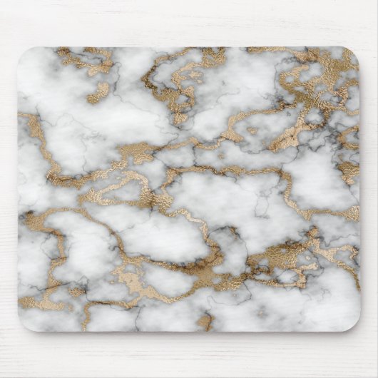 Cool White Gold Marble Texture Muismat (Voorkant)