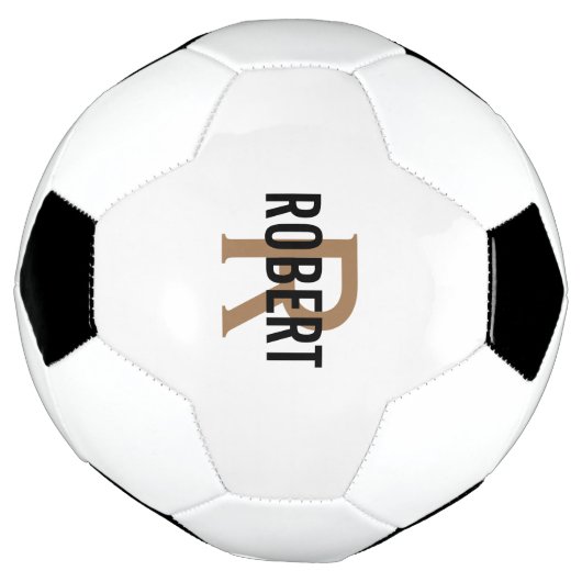 Cool white gold monogram name voetbal (Gedraaid)