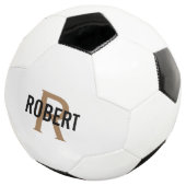 Cool white gold monogram name voetbal (Drie kwart)