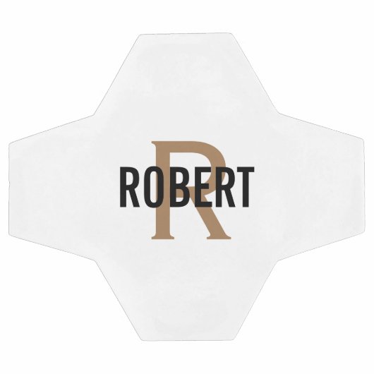 Cool white gold monogram name voetbal (Enkel)