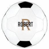 Cool white gold monogram name voetbal (Voorkant)