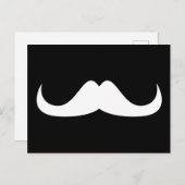 Cool White Handlebar snor op Black Briefkaart (Voorkant / Achterkant)