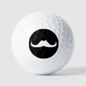 Cool White Handlebar snor op Black Golfballen (Voorkant)