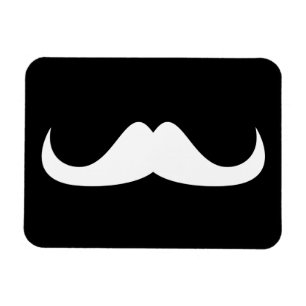 Cool White Handlebar snor op Black Magneet