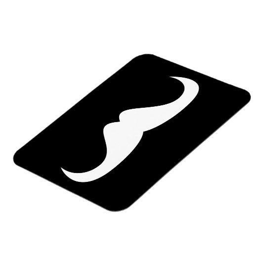 Cool White Handlebar snor op Black Magneet (Linkerzijde)