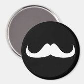 Cool White Handlebar snor op Black Magneet (Voorkant / Achterkant)