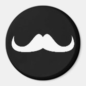 Cool White Handlebar snor op Black Magneet (Voorkant)