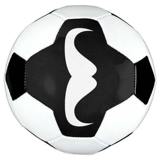 Cool White Handlebar snor op Black Voetbal (Gedraaid)