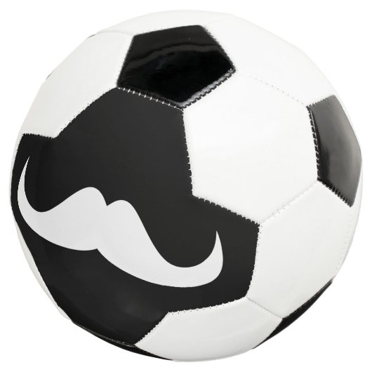 Cool White Handlebar snor op Black Voetbal (Drie kwart)
