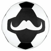 Cool White Handlebar snor op Black Voetbal (Voorkant)