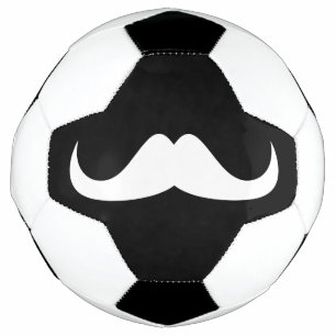Cool White Handlebar snor op Black Voetbal